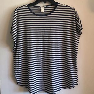 H&M Basic Stripped Boxy T-Shirt